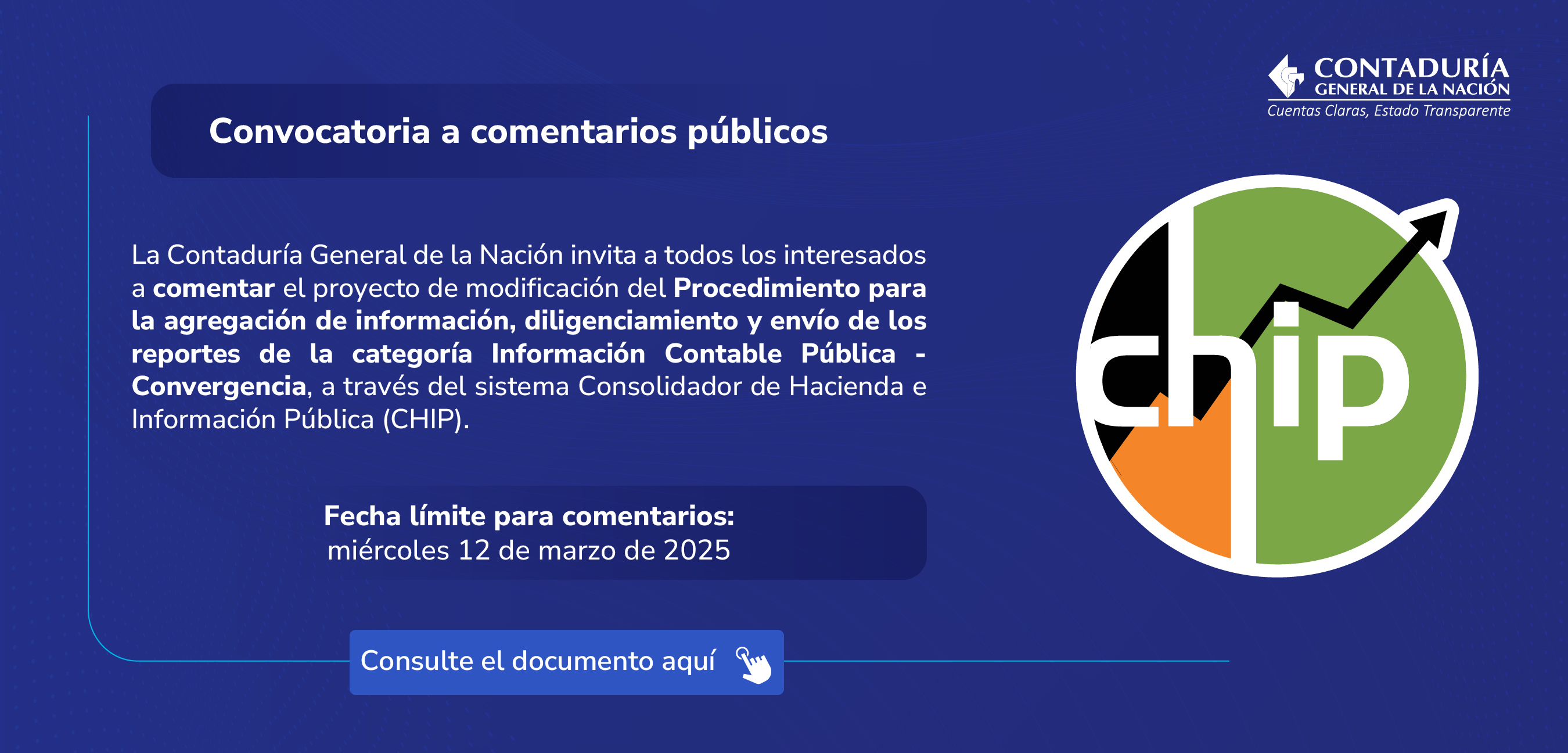 Comente el proyecto de modificación del Procedimiento para la agregación de información, diligenciamiento y envío de los reportes de la categoría Información Contable Pública - Convergencia Recibidos