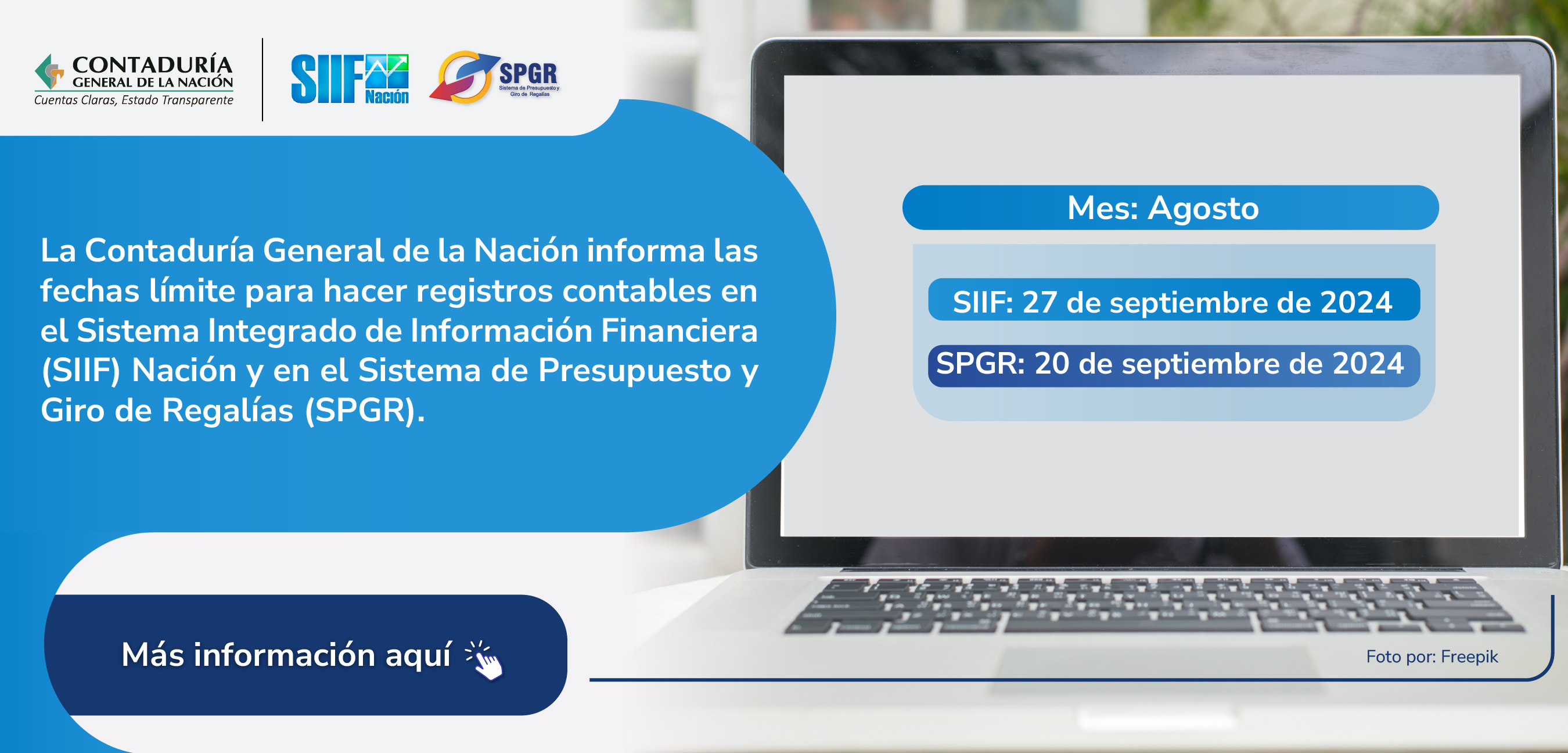 Fechas límite para hacer registros contables en el SIIF Nación y el SPGR