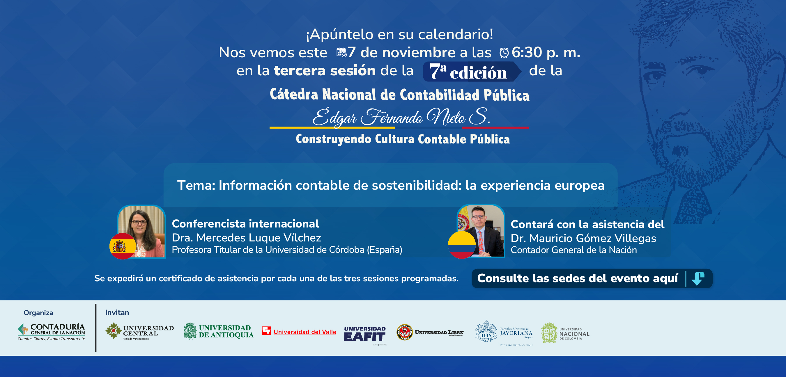 Llegó el momento de inscribirse a la tercera sesión de la Séptima edición de la Cátedra Nacional de Contabilidad Pública