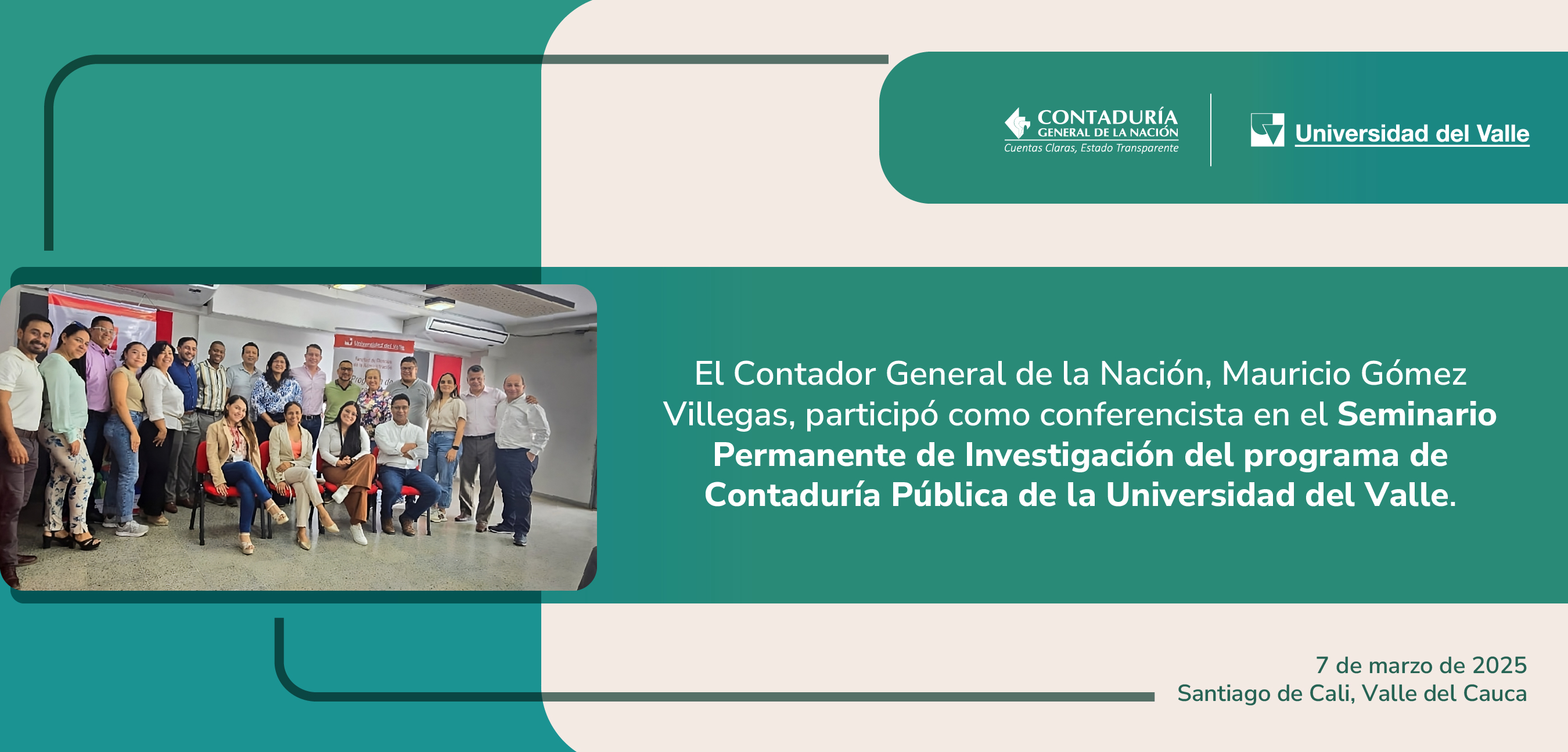 El Contador General de la Nación en el Seminario Permanente de Investigación del programa de Contaduría Pública de la Universidad del Valle