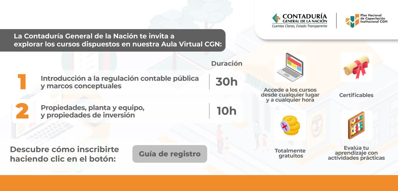 Oferta de cursos del Aula Virtual CGN.