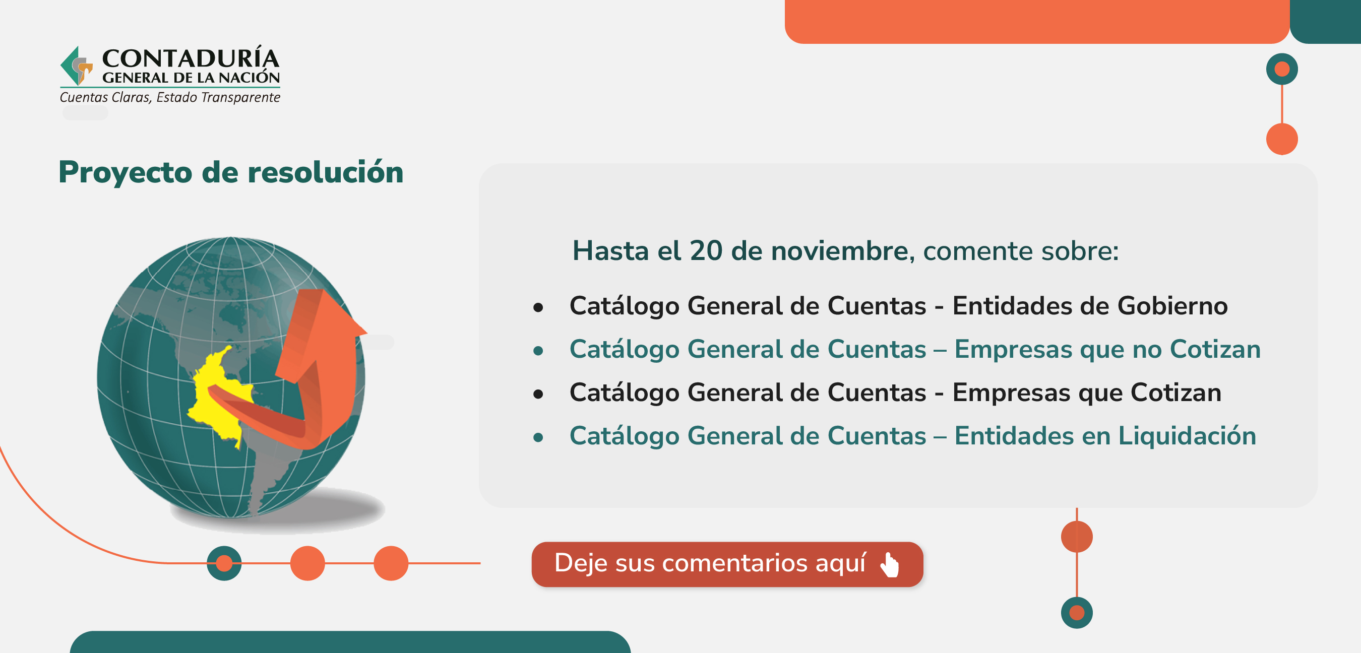 Proyectos de resolución sobre los Catálogos generales de cuentas para empresas que cotizan, para empresas que no cotizan y para entidades de gobierno