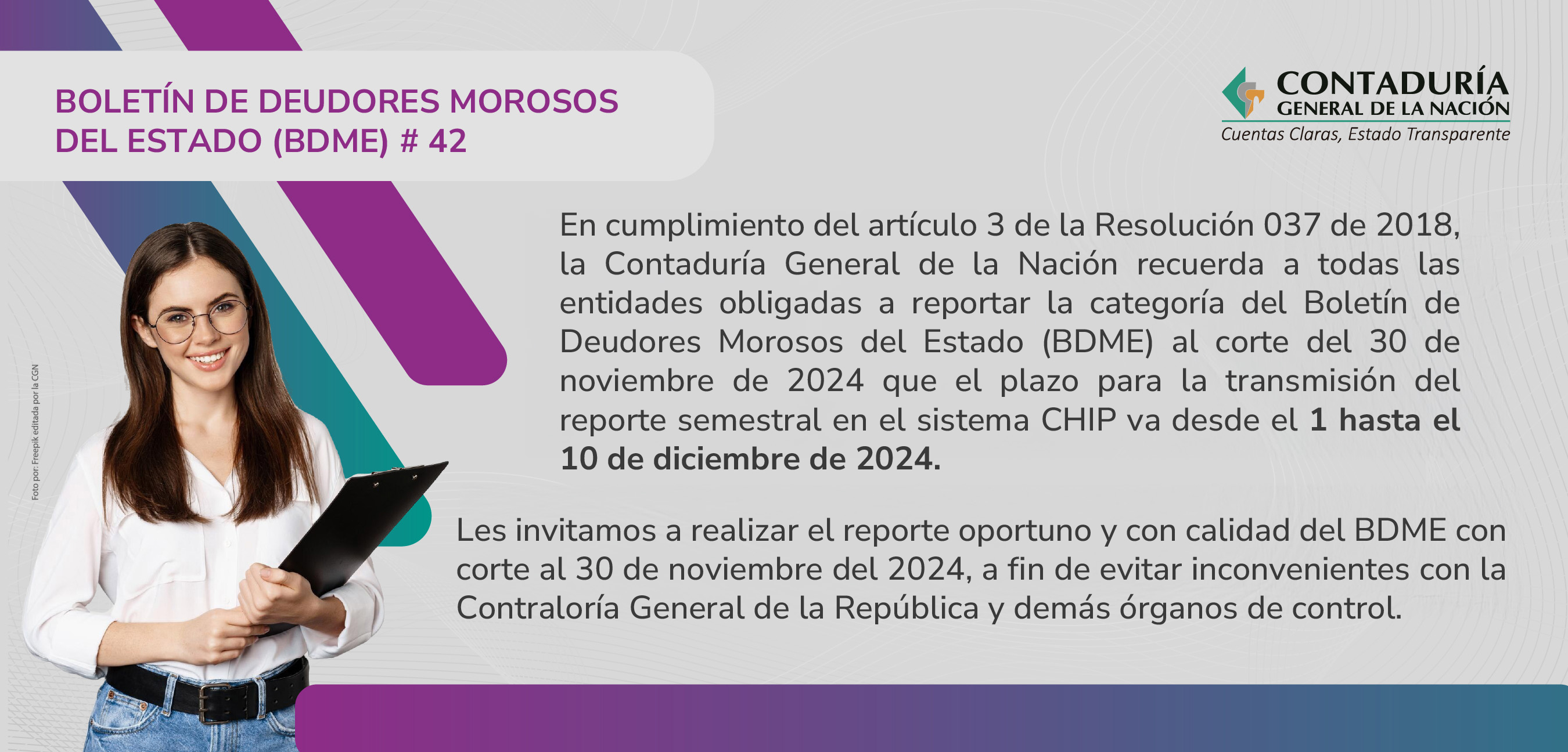 Conozca la fecha límite para realizar los reportes en la categoría del Boletín de Deudores Morosos Del Estado