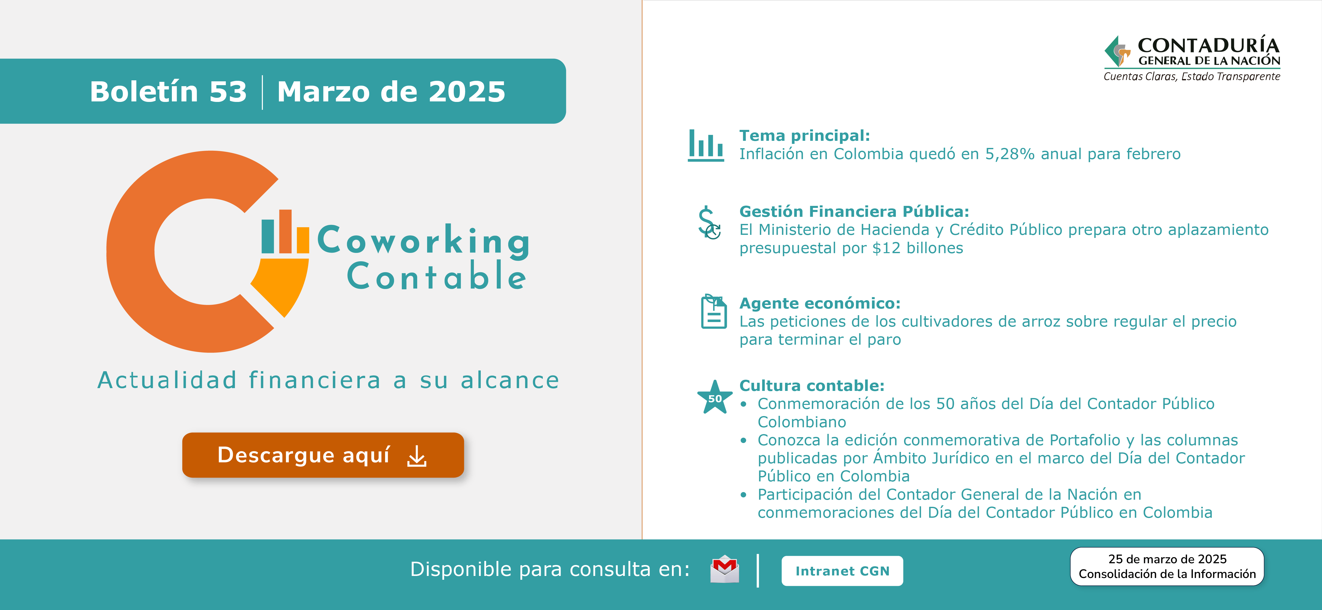 Conozca el Boletín Coworking Contable # 53 del mes de marzo de 2025